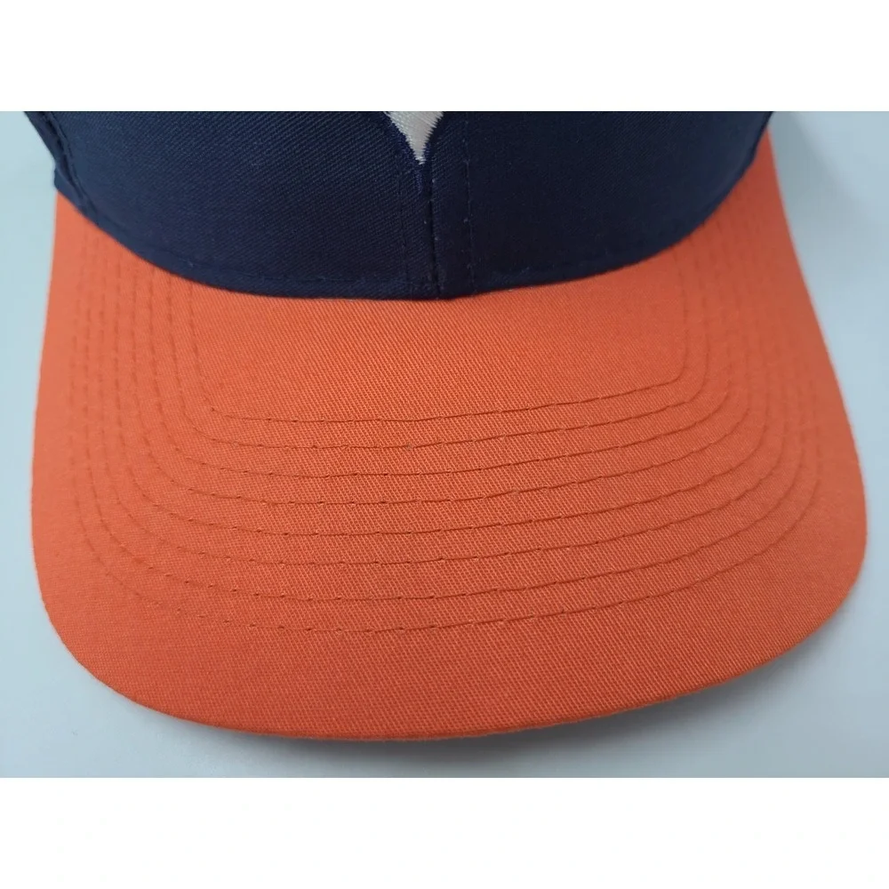 Vintage Denver Broncos Logo Athletic Snapback Hat Cap NFL‎ Football Blue Orange